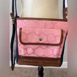 Women’s chaps crossbody pink striped adjustable strap
